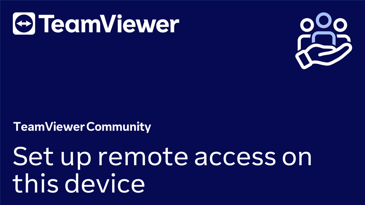 Set up remote access on this device